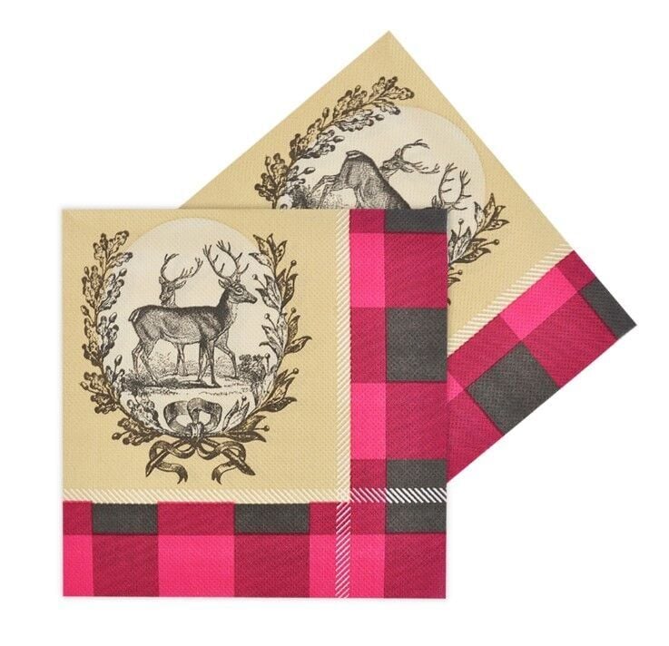 16 lı Pitikareli Geyikli Yılbaşı Peçete 33x33