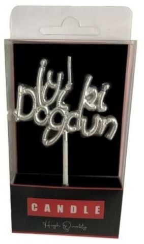 İYİKİ DOĞDUN PASTA MUM GÜMÜŞ