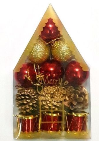 12 li Kutulu Karışık Çam Ağacı Süsü