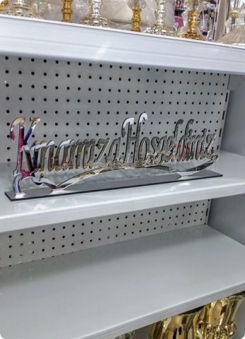 Kınamıza Hoşgeldiniz Pleksi Ayna & ahşap isimlik tabanlık