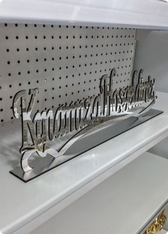 Kınamıza Hoşgeldiniz Pleksi Ayna & ahşap isimlik tabanlık