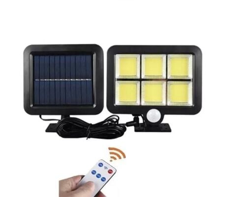 120 Cob Led Solar Panelli 3 Modlu Duvar Lambası Uzaktan Kumandalı MZ-302K