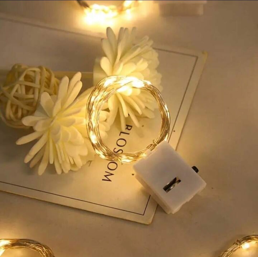 50'li Paket 2mt Pilli Peri Led Beyaz Işık