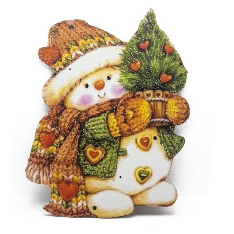 UV Baskılı Yılbaşı Temalı Ayıcık Kapı Süsü 34x27cm