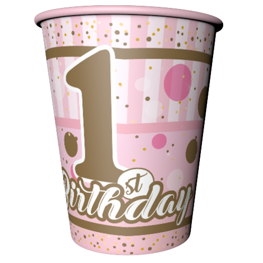 8 Li 1 Yaş Happy Birth Day Karton Bardak
