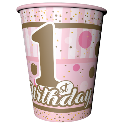 8 Li 1 Yaş Happy Birth Day Karton Bardak