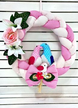 Bebek odası kapı süsü ;Güvercinli Pembe - 1.Adet / Paket