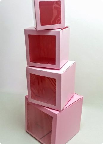 25 Li 10X10x10 cm Pencereli Küp Karton Kutu