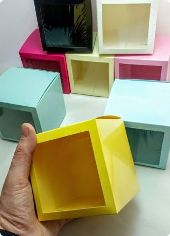 25 Li 10X10x10 cm Pencereli Küp Karton Kutu