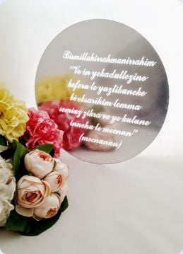 30 cm Akrilik,Pleksi,Lazer Kesim Ayna Kapı Süsü