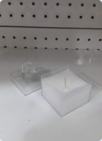 İçi Mumlu Kristal topuzlu küp kutu 5x5x5 Cm