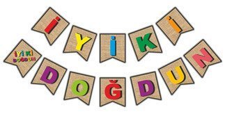 FLAMA İYİKİ DOĞDUN ÇUVAL GÖRÜNÜMLÜ RENGARENK