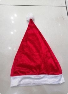 Kadife noel baba şapkası