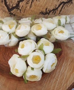 30 lu Krem Tomurcuk Sarı İçli Çiçekler