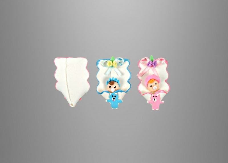 Bebek Ayılı Kundakta Mavi - 50 Adet / Paket