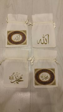 20 Li Allah ve Muhammed Baskılı Kese