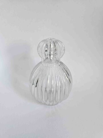 20 Li 50 cc Kristal Kapaklı Cam Çizgili Top Şişe