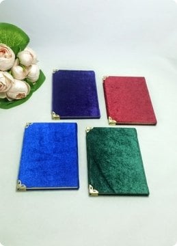 (150 Adet) 10x14 cm Kadife Kumaş Kaplı Yasin i Şerif