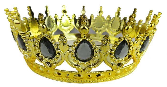 TAÇ PLASTİK ALTIN PASTA SÜSÜ TAŞLI GÜMÜŞ PK:1