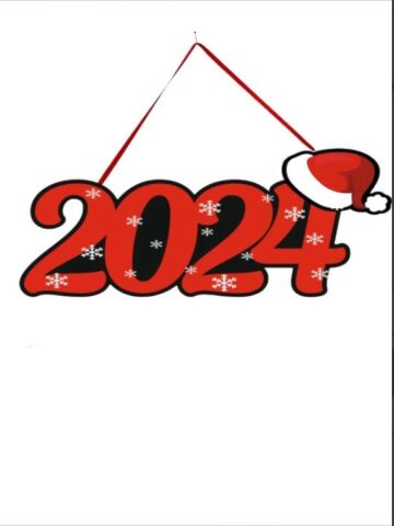 Şapkalı Ahşap 2024 Yazısı (40*20cm)