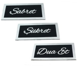 Küçük Boy Sabret & Şükret & Dua Et Takım