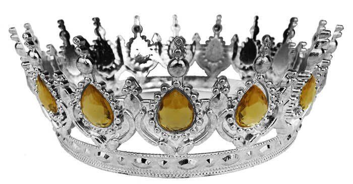 TAÇ PLASTİK GÜMÜŞ PASTA SÜSÜ TAŞLI ALTIN PK:1