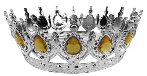 TAÇ PLASTİK GÜMÜŞ PASTA SÜSÜ TAŞLI ALTIN PK:1