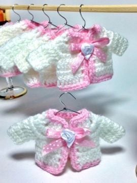 20 li Metal Askılı Örgü Elbise / Yelek Bebek Şekeri Pembe