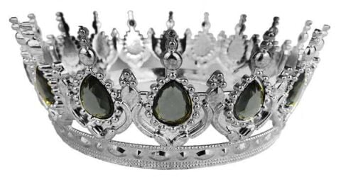 TAÇ PLASTİK GÜMÜŞ PASTA SÜSÜ TAŞLI GÜMÜŞ PK:1