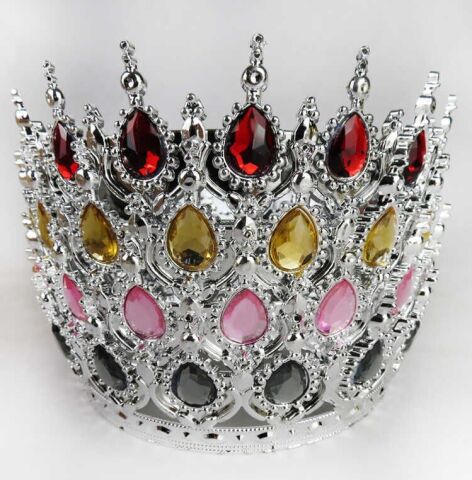 TAÇ PLASTİK GÜMÜŞ PASTA SÜSÜ TAŞLI GÜMÜŞ PK:1