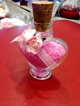 Süslü Kalp Şişe Nikah Şekeri