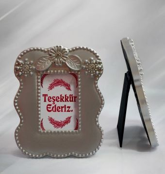 Polyester Çerçeve Taşlı Dalgalı Dikdörtgen