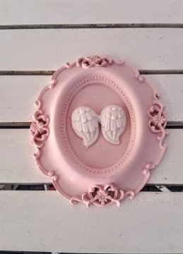 10 Adet Oval Taş Çerçeve İçinde Melek Kanadı