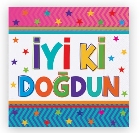 16 lı PEÇETE İYİKİ DOĞDUN FUNSTAR 33X33cm