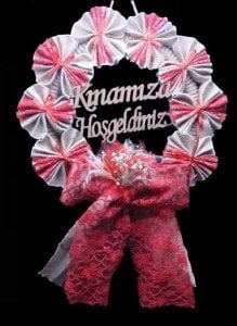Kraft süslemeli kınamıza hoşgeldiniz kapı süsü