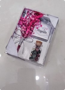 20 li Süslü Kutuda Çiçekli Şişeli Söz,Nişan,Nikah Şekeri