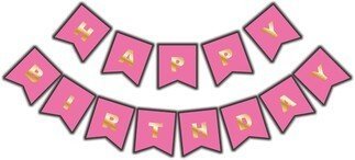 FLAMA BAYRAK HAPPY BİRTHDAY SET PEMBE