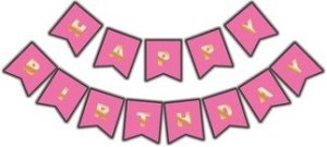 FLAMA BAYRAK HAPPY BİRTHDAY SET PEMBE