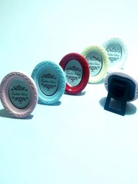 10 lu Polyester Oval İşlemeli Çerçeve PEMBE