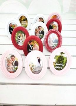 Polyester Oval İşlemeli Çerçeve MAVİ