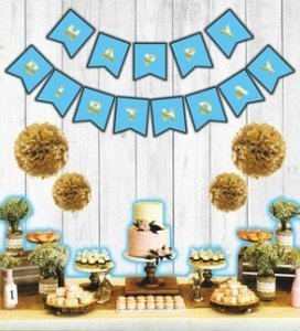 FLAMA BAYRAK HAPPY BİRTHDAY SET MAVİ