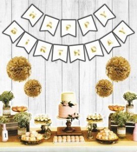 FLAMA BAYRAK HAPPY BİRTHDAY SET BEYAZ