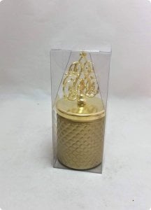 Baklava desenli Güneş Tepelikli Cam Bardak Mum Kutulu