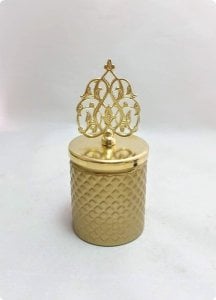 Baklava desenli Güneş Tepelikli Cam Bardak Mum Kutulu