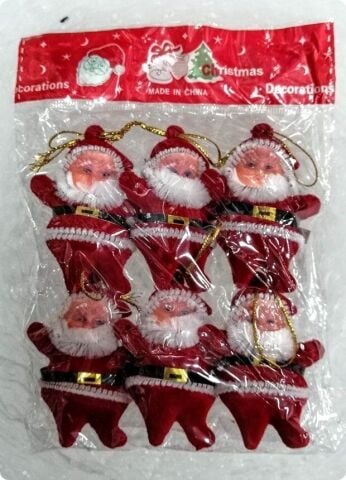6'lı Mini noel baba süsleri