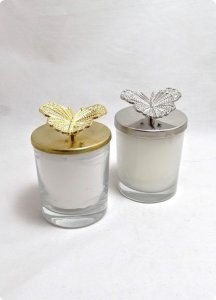 12 Li Metal Kelebek Tepelikli Büyük Boy Bardak Mum
