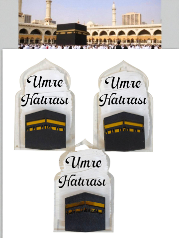 Pleksi Üzeri Kabartma Umre Hatırası Hediyelik