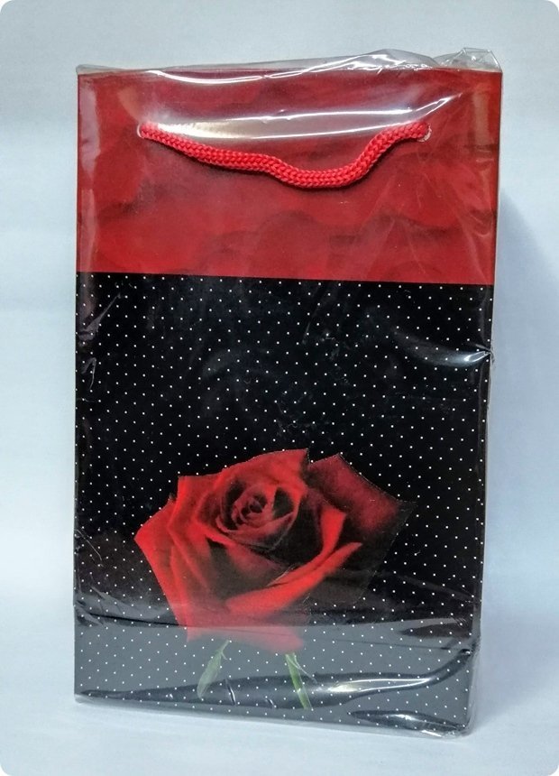25 Li 11x17 Cm Gül Desenli Karton Çanta Poşet