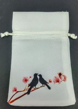 20 Adet Dalda Kuşlar Figür Baskılı Kese