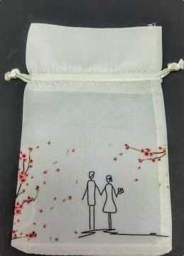20 Adet Gelin Damat Elele Figür Baskılı Kese